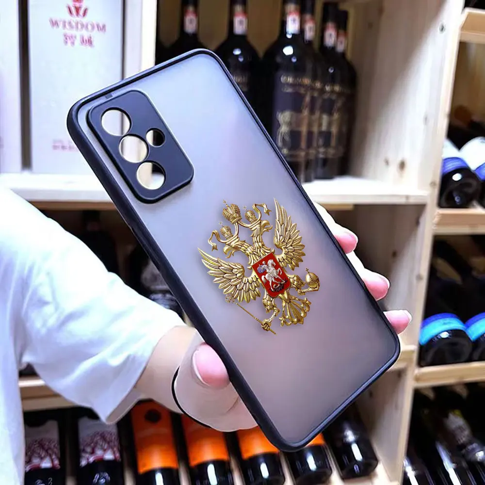 Two-headed Birds Russian Flags Emblem Matte Phone Case for OPPO A95 A94 A93 A92 A78 A74 A73 A72 A57 A55 A54 A53 A17 A16 A15 Case