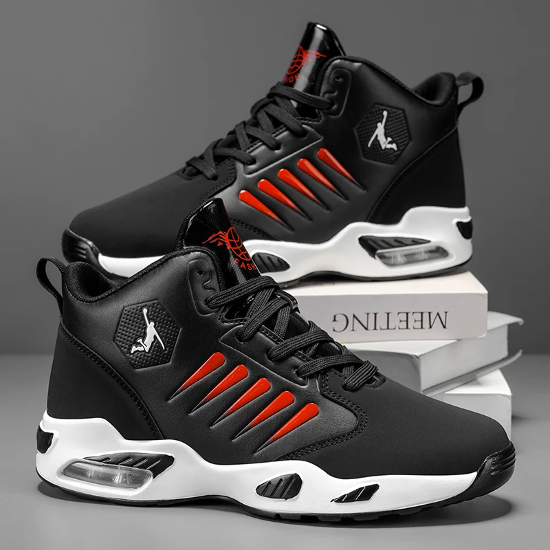 تتميز أحذية كرة السلة للرجال عالية الجودة بتصميم شبكي مسامي للحصول على أقصى قدر من الراحة في الهواء الطلق، تقنية توسيد عالية الارتداد، مما يجعل الجري أكثر سلاسة ودعمًا، وتصميمًا أنيقًا للارتداء اليومي. #2