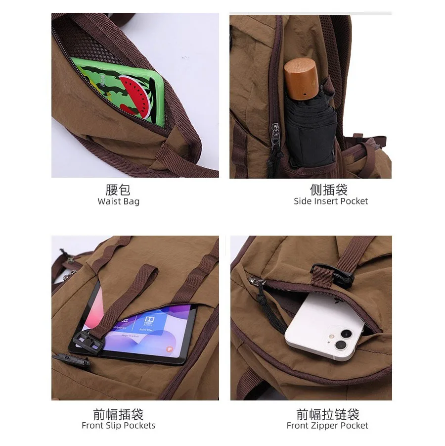 Mochilas para senderismo al aire libre, mochilas deportivas ultraligeras e informales, bolsas de montañismo de gran capacidad, bolsas de viaje unisex