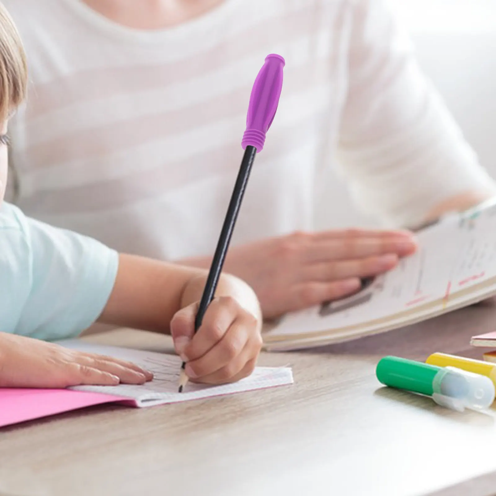 

Набор из 5 силиконовых колпачков для карандашей, защитные насадки для прорезывания зубов у младенцев, тонкая работа, защита от царапин и падений, для офиса и школы