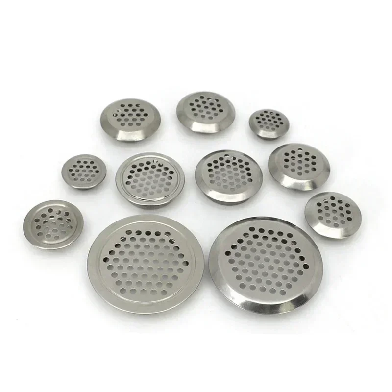 Air Vent Mesh Covers Stainless Steel Round Convexity Shape Mesh Cut Dia.19 25 30 35 53mm For Shoe Cabinet Ventilating