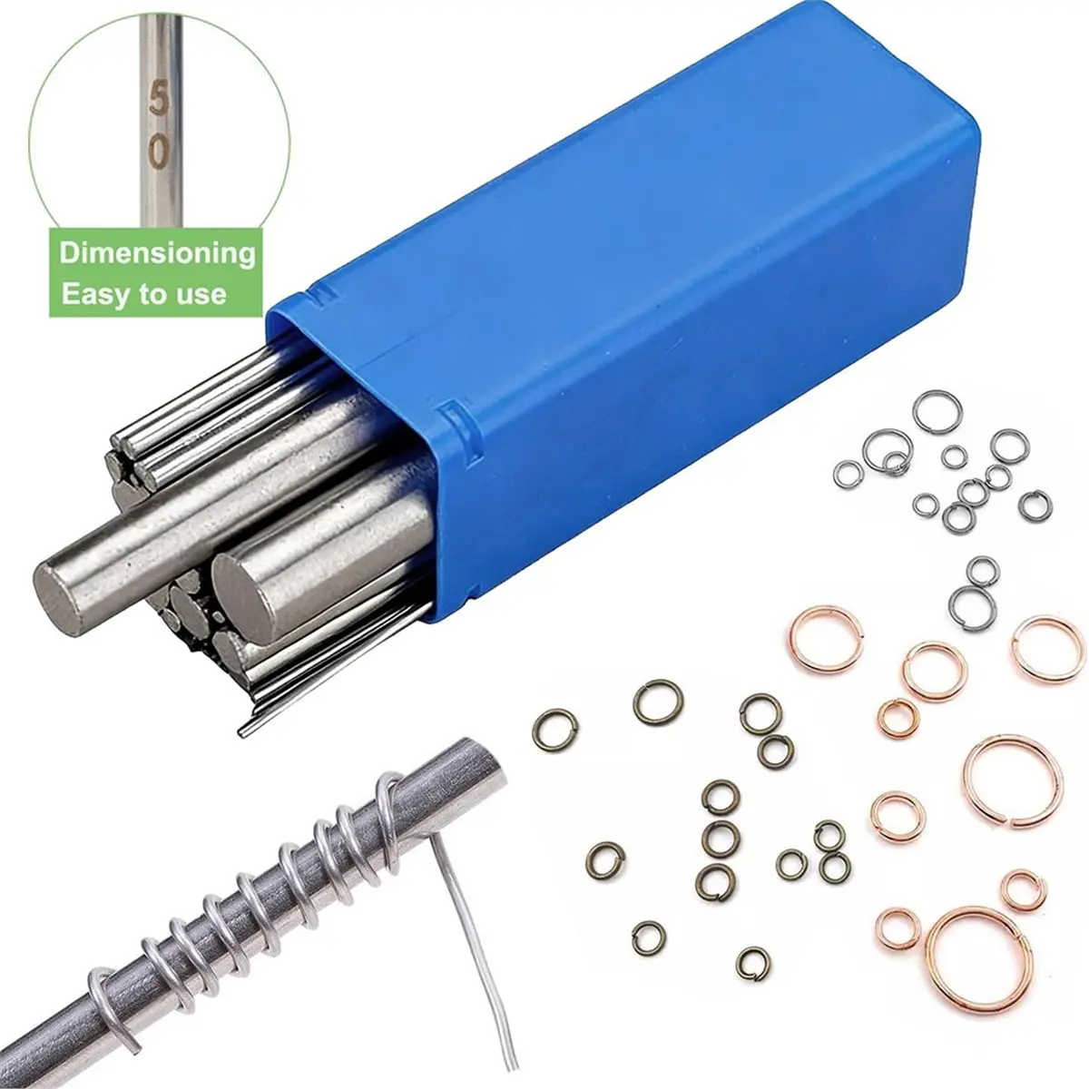 Stainless Steel Wire Core Stick Roll Mandrel Set, 30 Sizes, 220mm Length for Jewelry Making