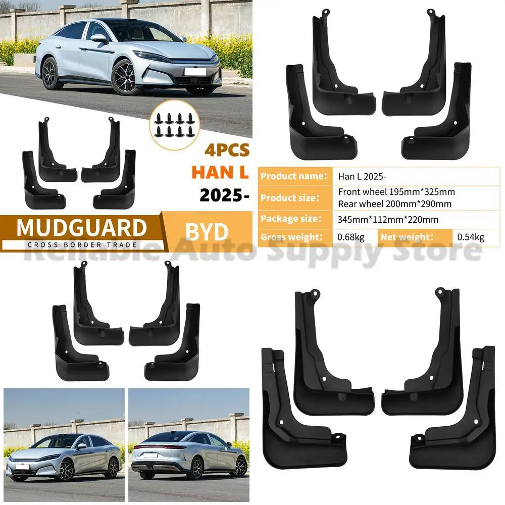 

For BYD Han L 2025 Car Mud Flaps Rubber Fender Liner High Quality Durable Weather Resistant Easy Installation Fast Shipping