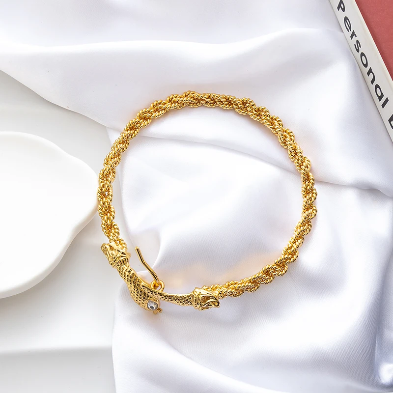 Fatima Story Gold Plated Algerian Wedding Foot Jewelry Snake Design Women's Anklets Open Foot Bracelet Arabic Bridal Gifts