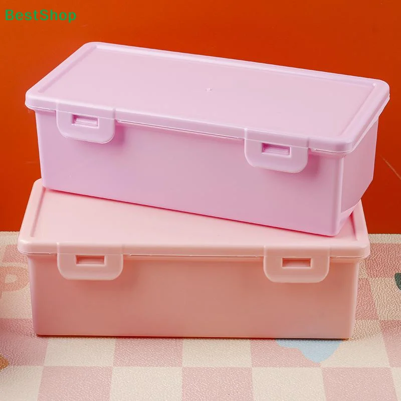 ♫Colorful Pencil Box Large Capacity Plastic Organizer Storage Boxes For School Bulk Stackable Design Office Supplies