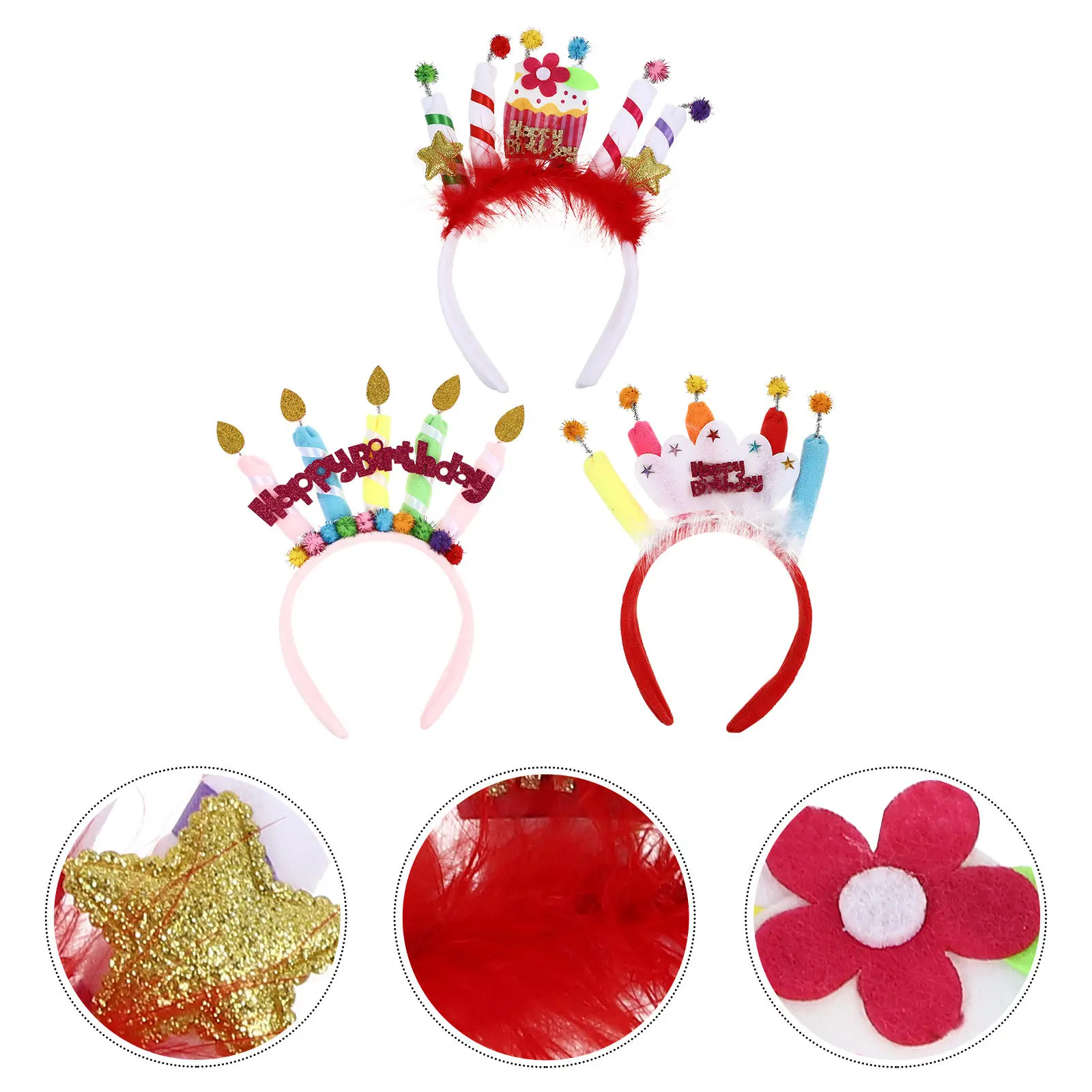 

Набор из 3 штук: головные уборы в виде торта на день рождения, детские праздничные сувениры, изысканное исполнение, прочные, безопасные для использования, долгий срок службы