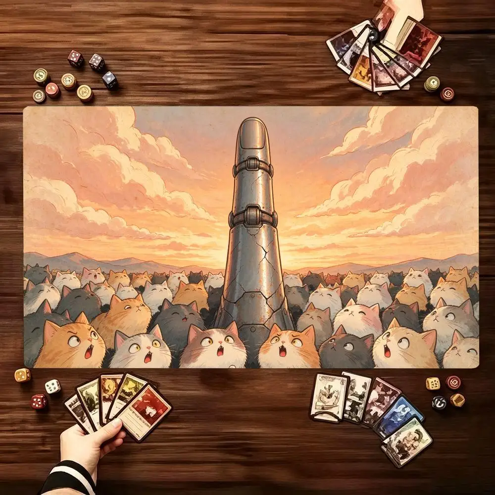 Hamster Rocket Launch Site Play Mat Smooth Cloth Thick Rubber Base For Kids Study Room Decor