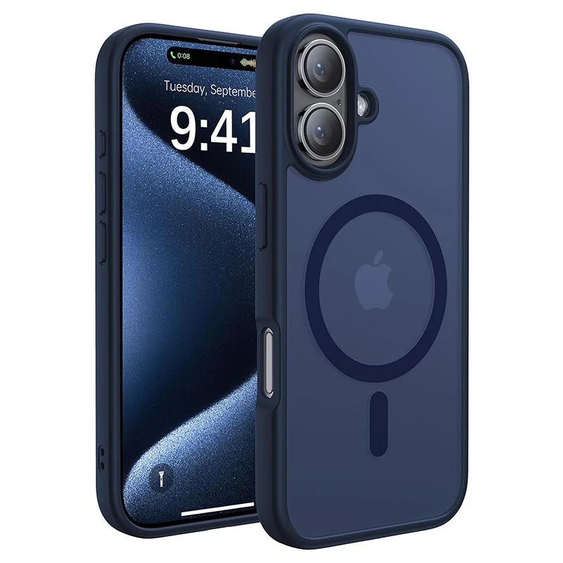 Magnetic Matte Translucent Armor Shockproof Case For iPhone 16 15 14 13 12 11 Pro Max Plus For Magsafe Wireless Charge Cover