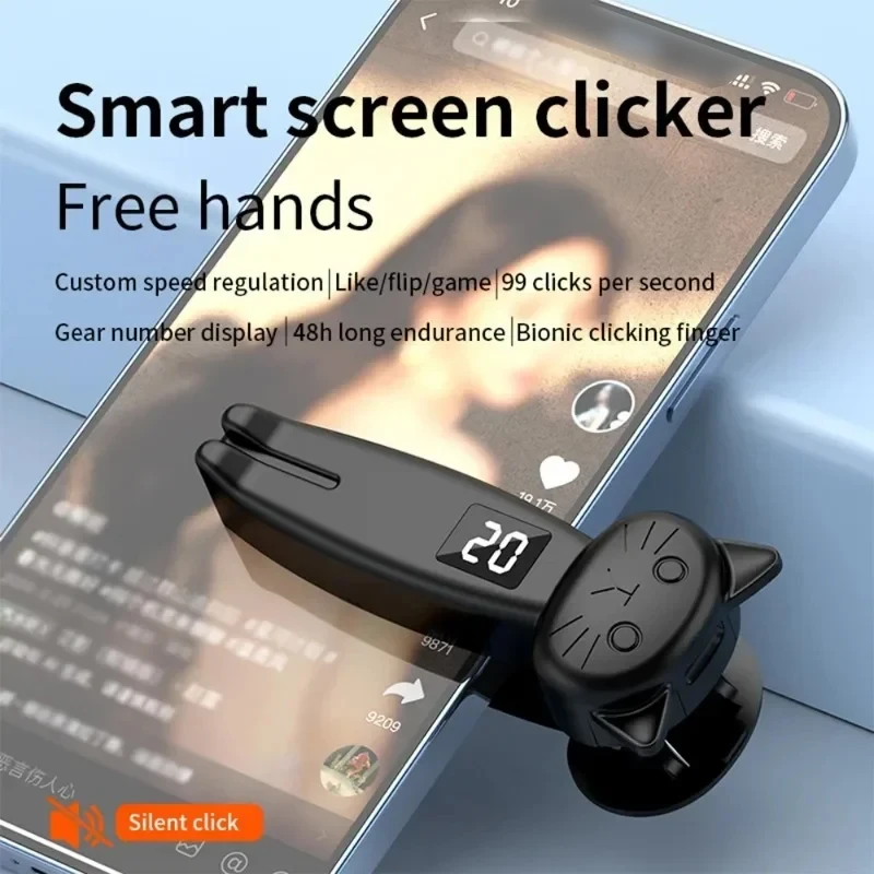 Automatic Screen Clicker Electric Auto Page Turner for Kindle TikTok Bluetooth 5.3 Remote Control Camera Finger Clicking Device