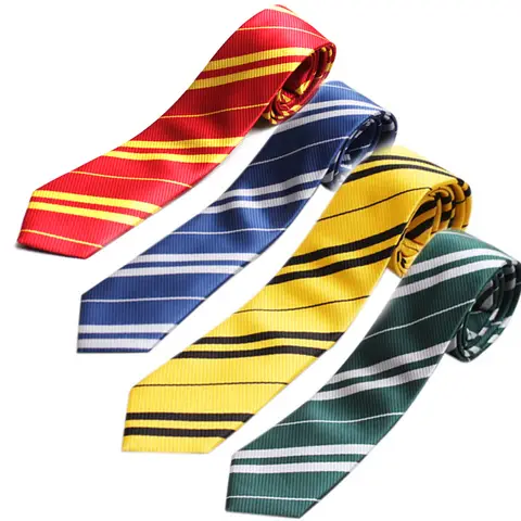 Striped Style Tie Magic Academy Necktie for Cosplay Halloween Party Costume Unisex Adjustable Party Gift