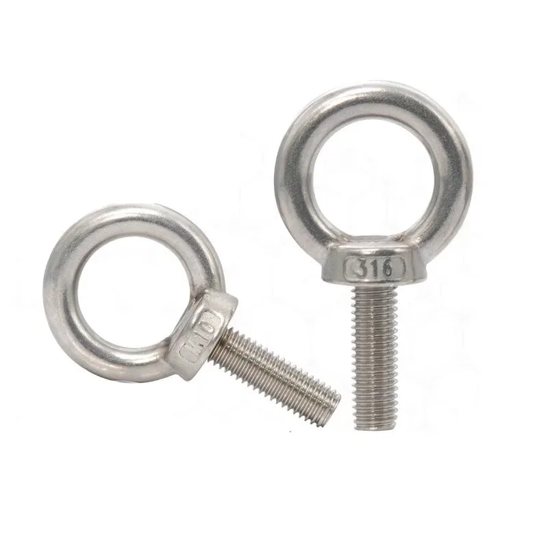 

316 Stainless Steel Marine Lifting Eye Bolts M5 M6 M8 M10 M12 M14 M16 Heavy Duty Eyebolts Ring Hooking Thread Eye Screws