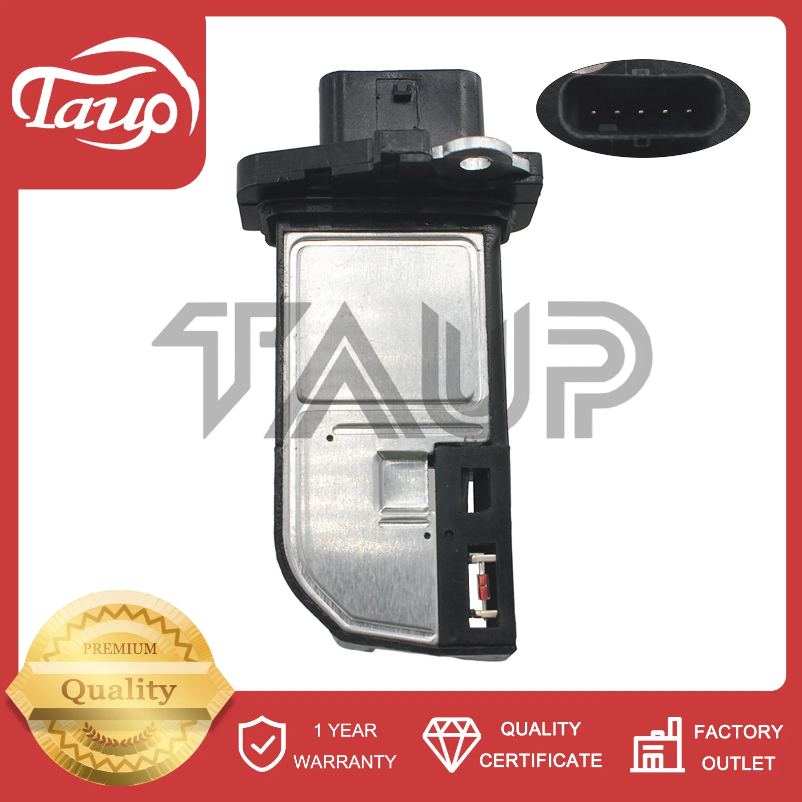 Sensor MAF de Flujo de Aire 06J906461D Compatible con Skoda Octavia 1Z3 Combi 1Z5 Superb 3T4 Kombi 3T5 Yeti 5L 1.8 2.0 TSI 2.0RS