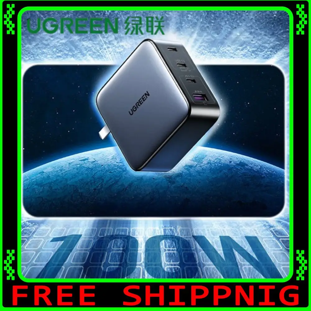 

UGREEN 100W GaN Gallium Nitride Charger Type-C 4 in 1 Desktop Laptop Fast Charger For iPhone17 16 15 Pro Max Portable Tablet