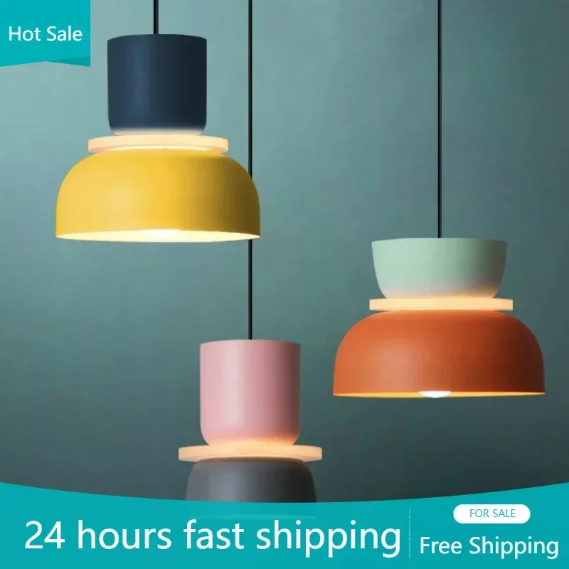 New Modern Pendant light Lamp Led Nordic Hanging Suspension Bedside Living Bedroom Study Bar Dining Room Lighting Macaron Decor