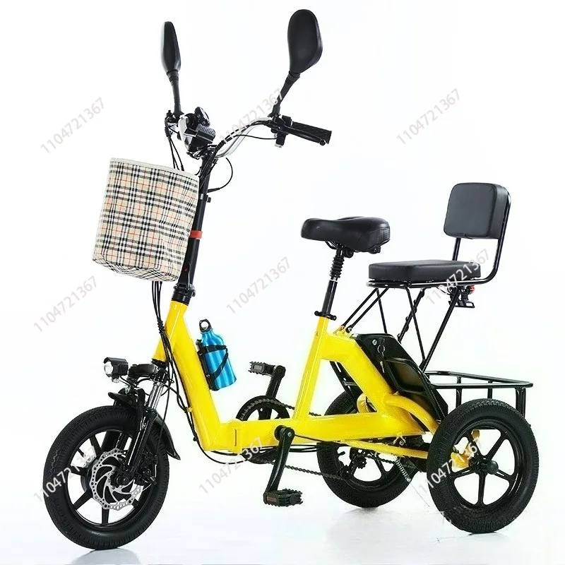

14 inch, folding electric tricycle, lithium battery small electric power tricycle, adult bicycle