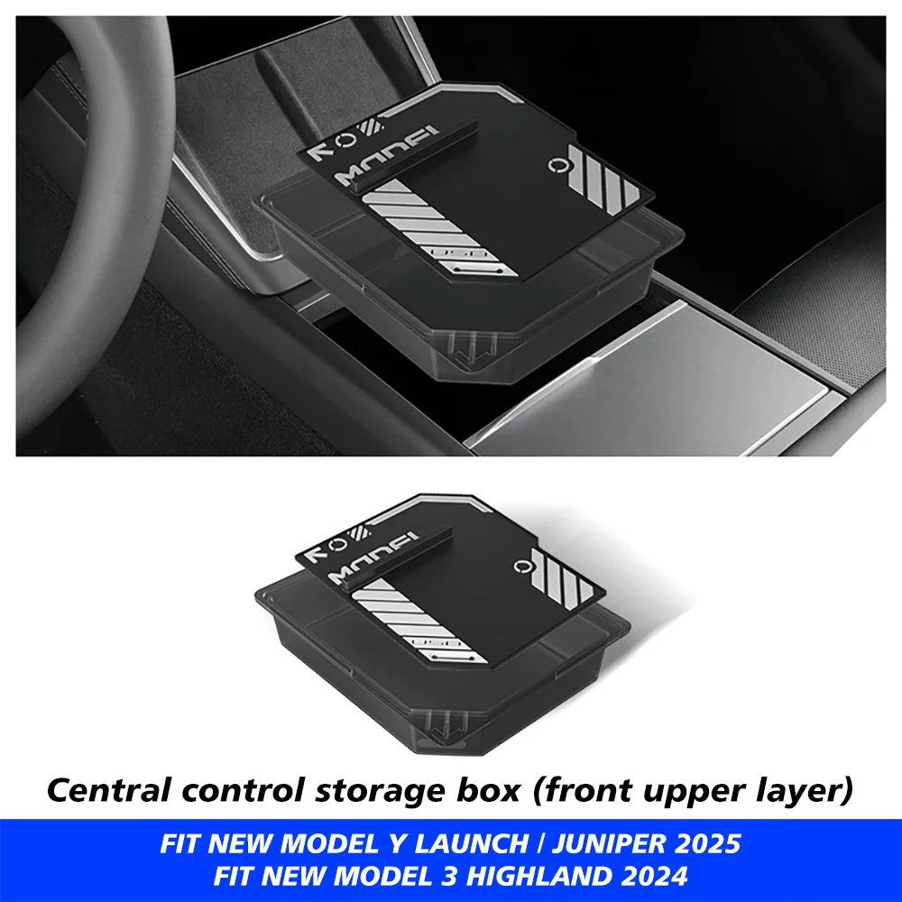 Für Tesla Neues Modell Y Launch Juniper ABS mit Silikon-Antirutschmatte Konsole & Armlehnen-Aufbewahrungsbox Oberer und Unterer Getränkehalter – Detail 20