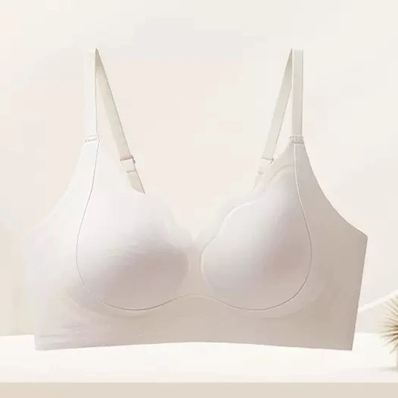 Seamless Contrast Color Fixed Cup Women's Bra Lift and Gather Small Chest Without Steel Ring Adjustable Underwear Sports Bra image 5