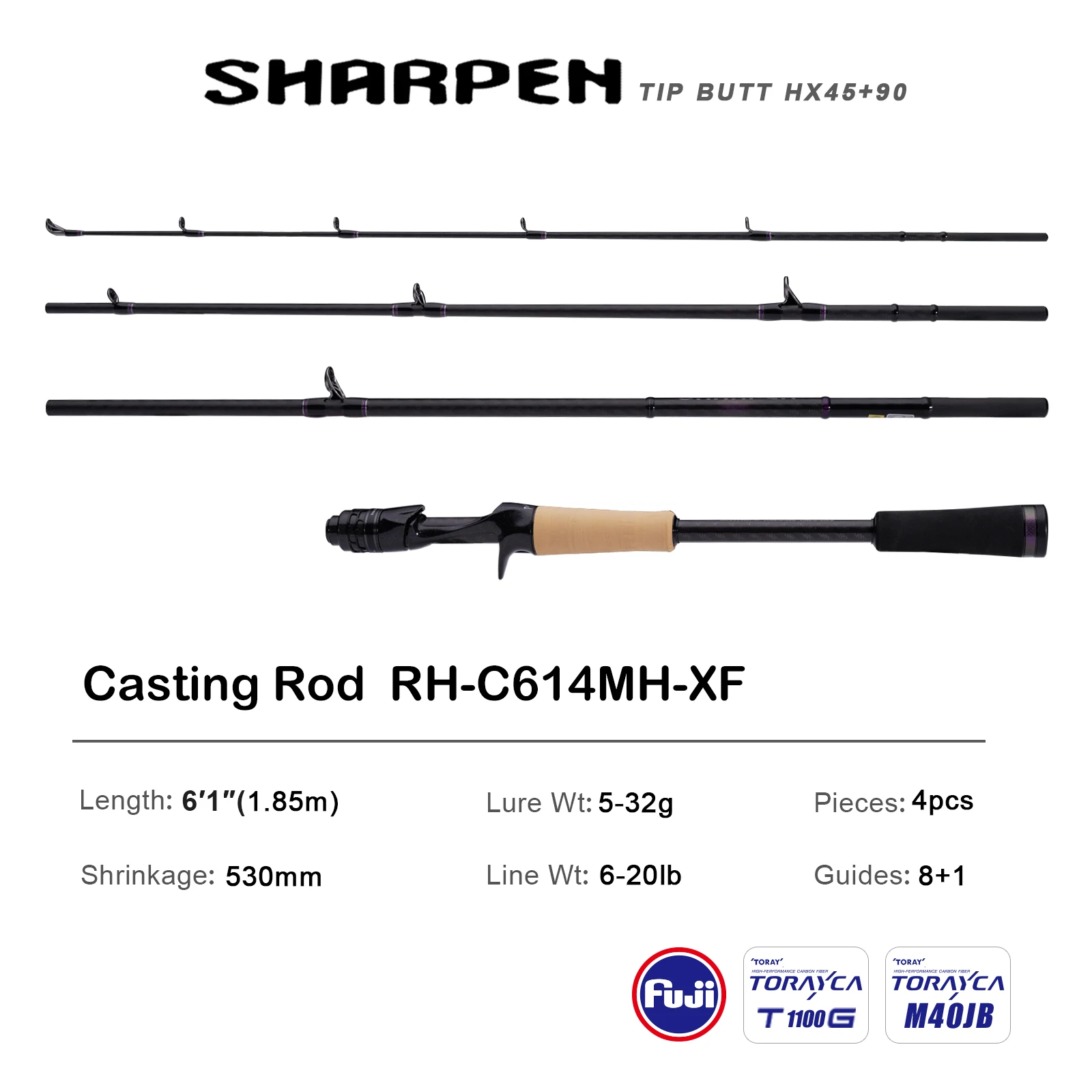 PURELURE 4ピース ロッド SHARPEN RH-684ML-MF PURELURE SHARPEN ソフトルアー ロングスピニング＆キャスティング XF