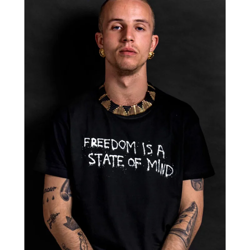 

Freedom is a State of Mind T shirt 100% cotton print Gift Tee for man All size Tops Humor Graphic Clothes Cool present