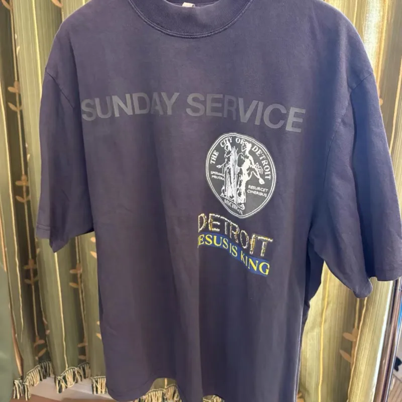 

Футболки Sunday Service Kanye для мужчин и женщин, летние хлопковые футболки с круглым вырезом и короткими рукавами, с надписью JESUS IS KING, круглым узором и граффити-буквами