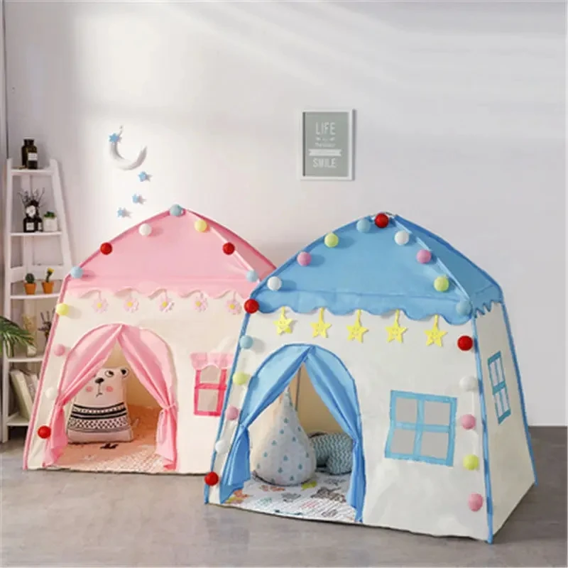 Kids Tent Indoor/Outdoor Games Tipi Princess Castle Folding Cubby Toy Tents Enfant Room House Teepee Play House Ocean Ball Pool