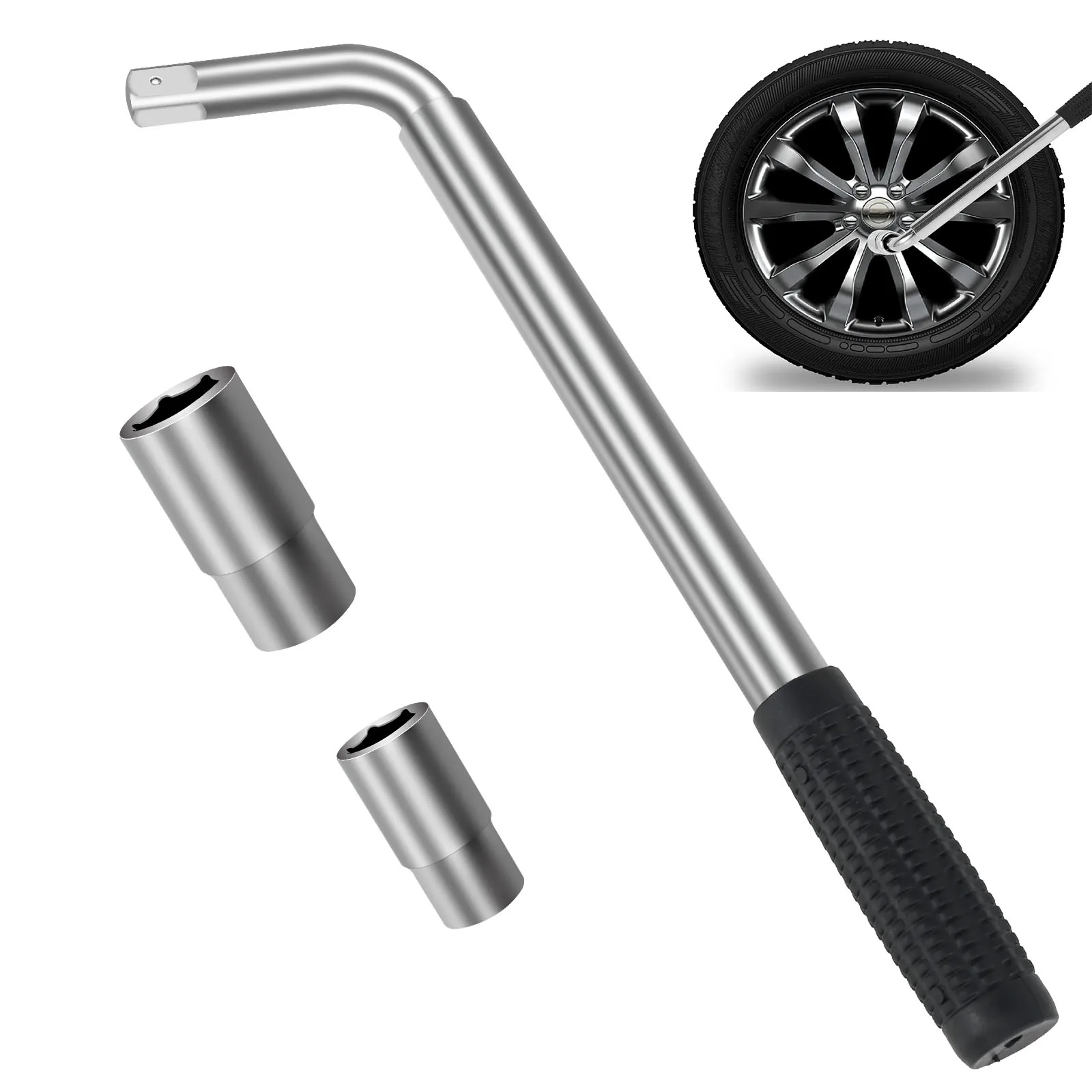 

Телескопический гаечный ключ, гаечный ключ, колесный ключ, выдвижной ключ для колесной скобы с торцевыми ключами 17/19/21/23 мм, инструмент для ремонта автомобиля