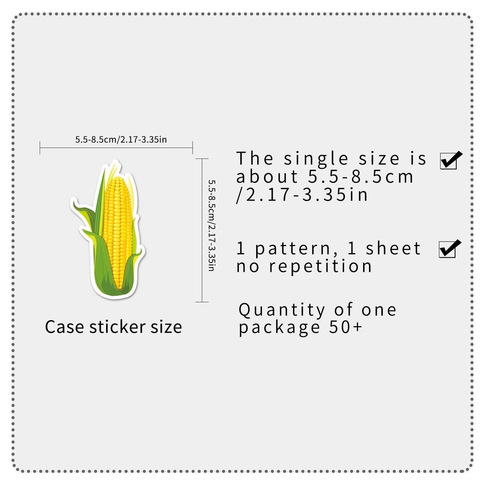 50pc Corn series Cartoon Cute Graffiti Stickers Suitcase Laptop Guitar Skateboard Personalized Decoration Stickers