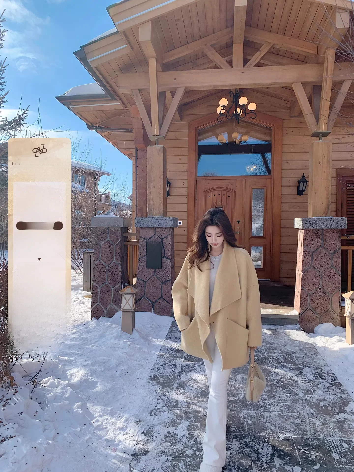 

Двустороннее шерстяное пальто Lilylikes из высококачественной пряжи с отложным воротником, смесовая ткань, женская зимняя куртка