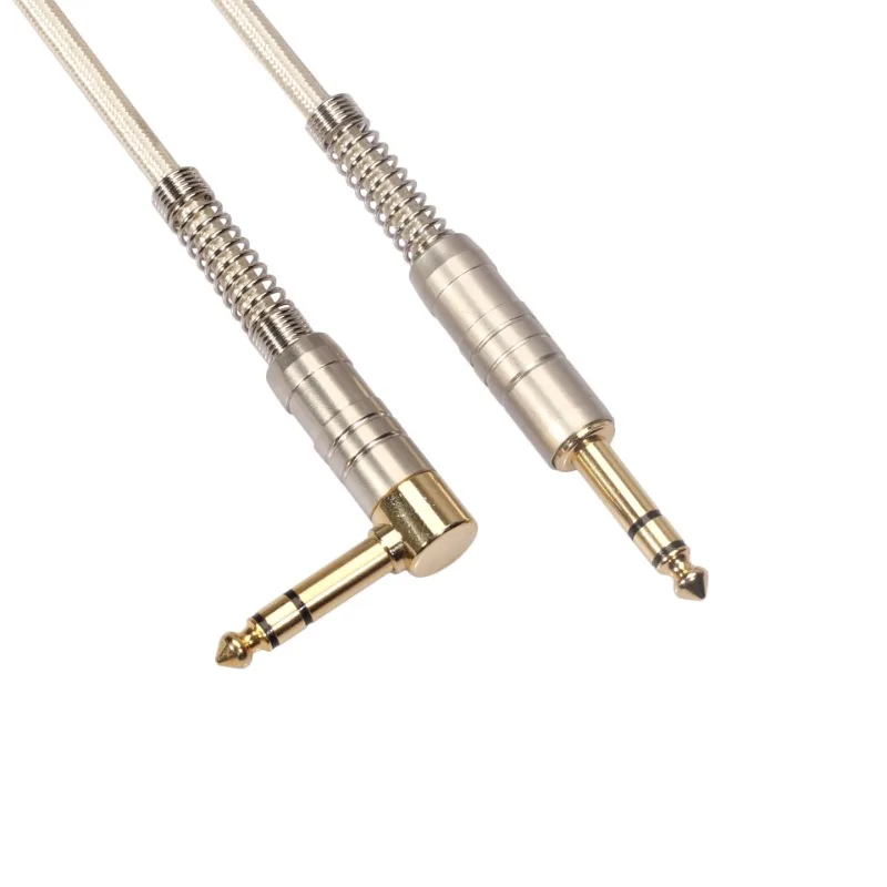 

Metal shell straight head to elbow big three-core stereo male to male 6.35 guitar audio cable