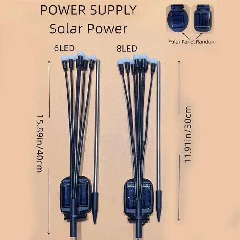 أضواء في الهواء الطلق مصباح الحديقة الشمسية مصباح الحديقة LED يحركها الرياح اليراع الأرض التوصيل مصباح لحديقة الحديقة المناظر الطبيعية عطلة الخفيفة
