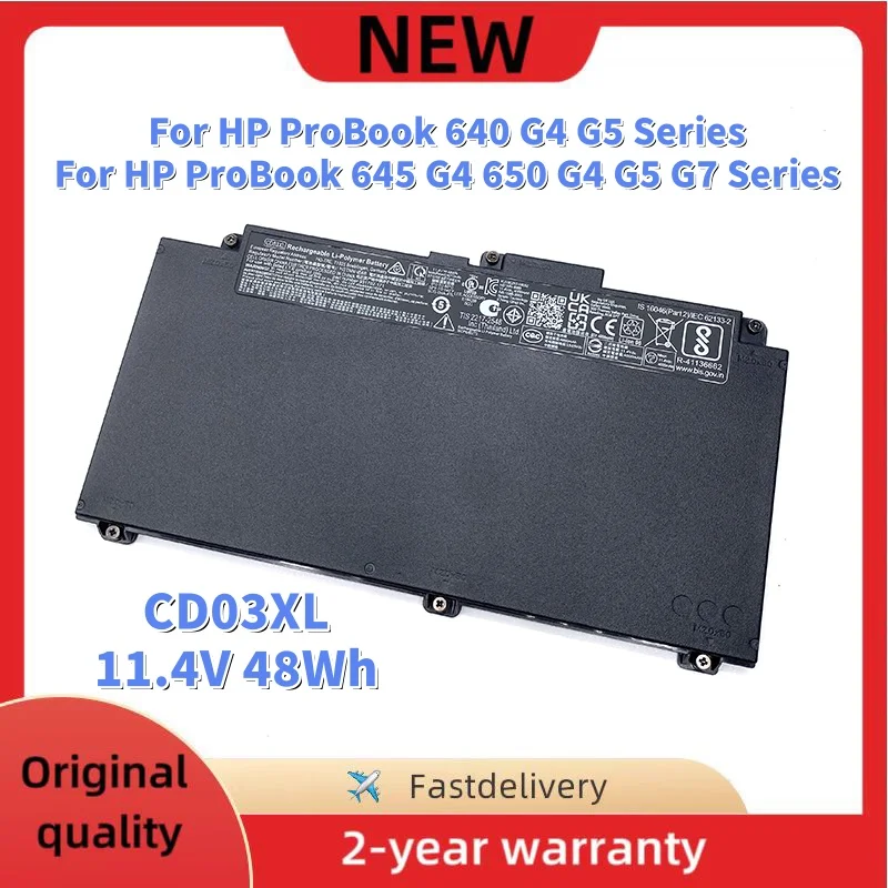 Batería para ordenador portátil CD03XL para HP ProBook 640 645 650 G4 G5 G7 Series HSTNN-UB7K HSTNN-LB8F HSTNN-IB813 HSTNN-IB8B 931702-171 931719-