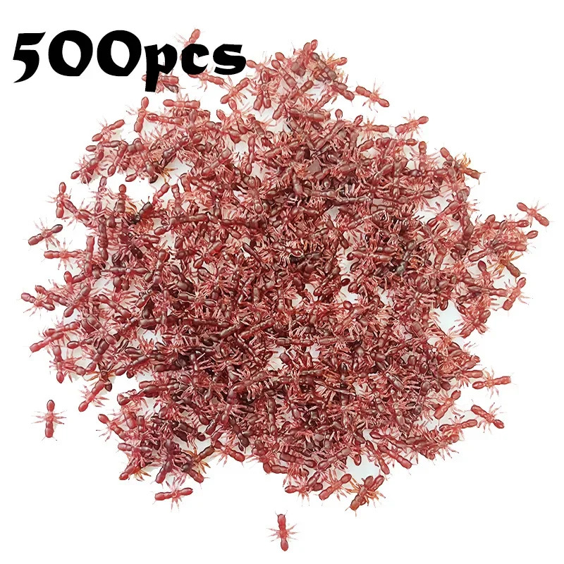 

HOT SALE 500Pcs Novelty Simulation Ants Halloween Plastic Realistic Ants Pranks Joking Toys Halloween Party Horror Prop