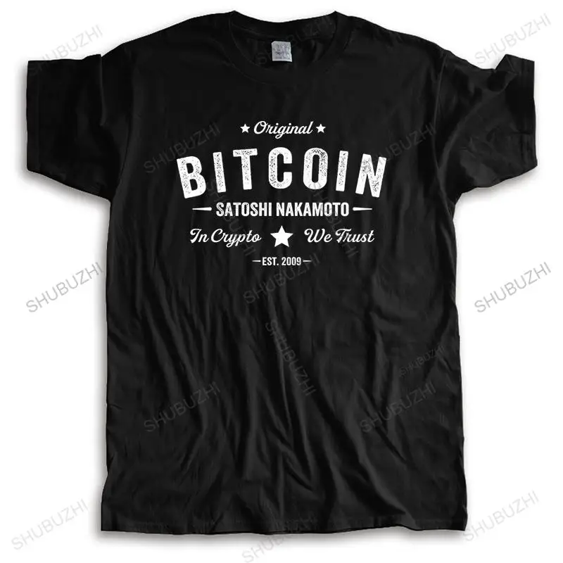 Новая модная мужская футболка с круглым вырезом, уличная футболка с коротким рукавом BITCOIN SATOSHI NAKAMOTO, черная футболка большего размера Homme