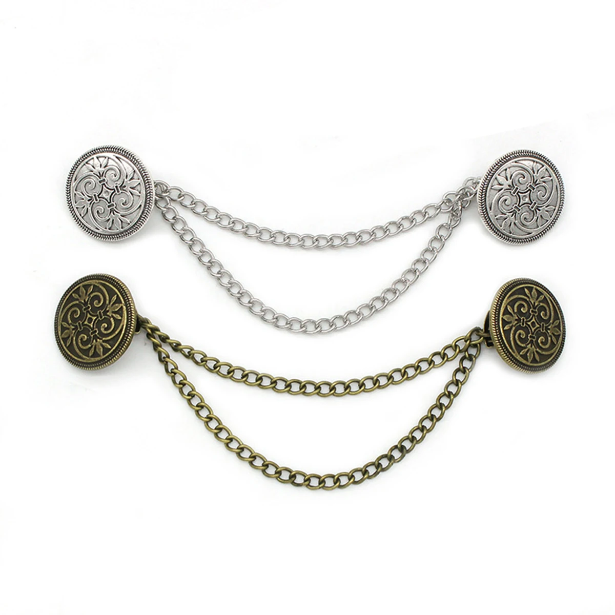 1 قطعة مقاطع سترة خمر-مشابك سترة أنيقة مضادة للتسرب ، وشاح ريترو بروش دبابيس سترة كليب مع سلاسل