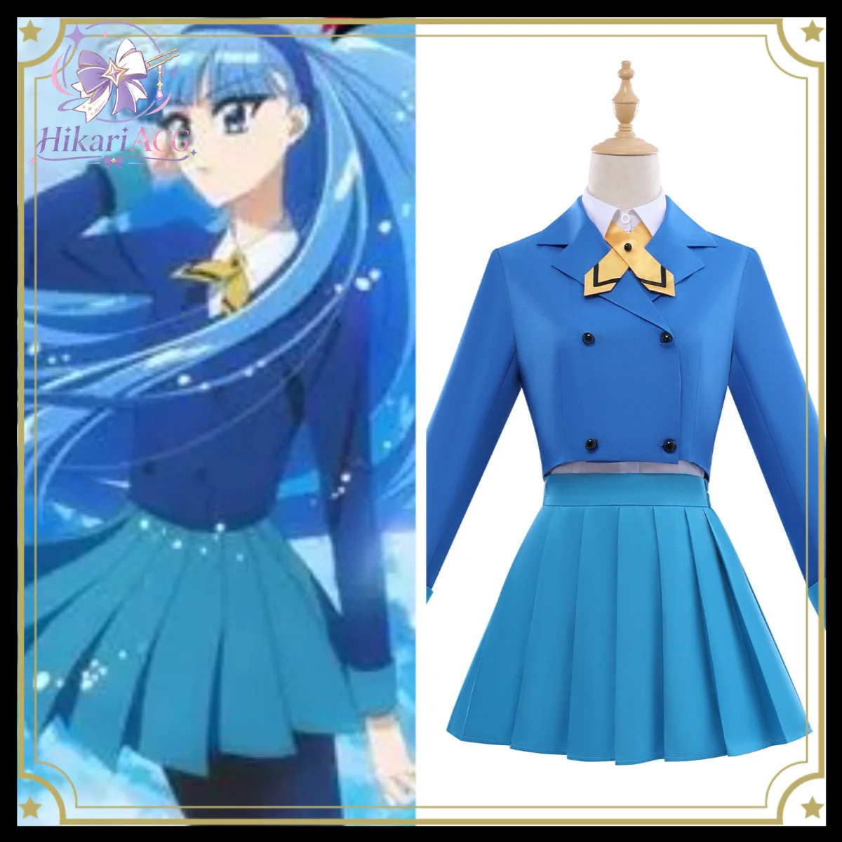 Tenue de jeu d'animation, uniforme scolaire de chevalier magique, costume de cosplay Rayearth Ryuuzaki Umi, tenue décontractée pour fête et quotidien, pour femme, spectacle d'Halloween
