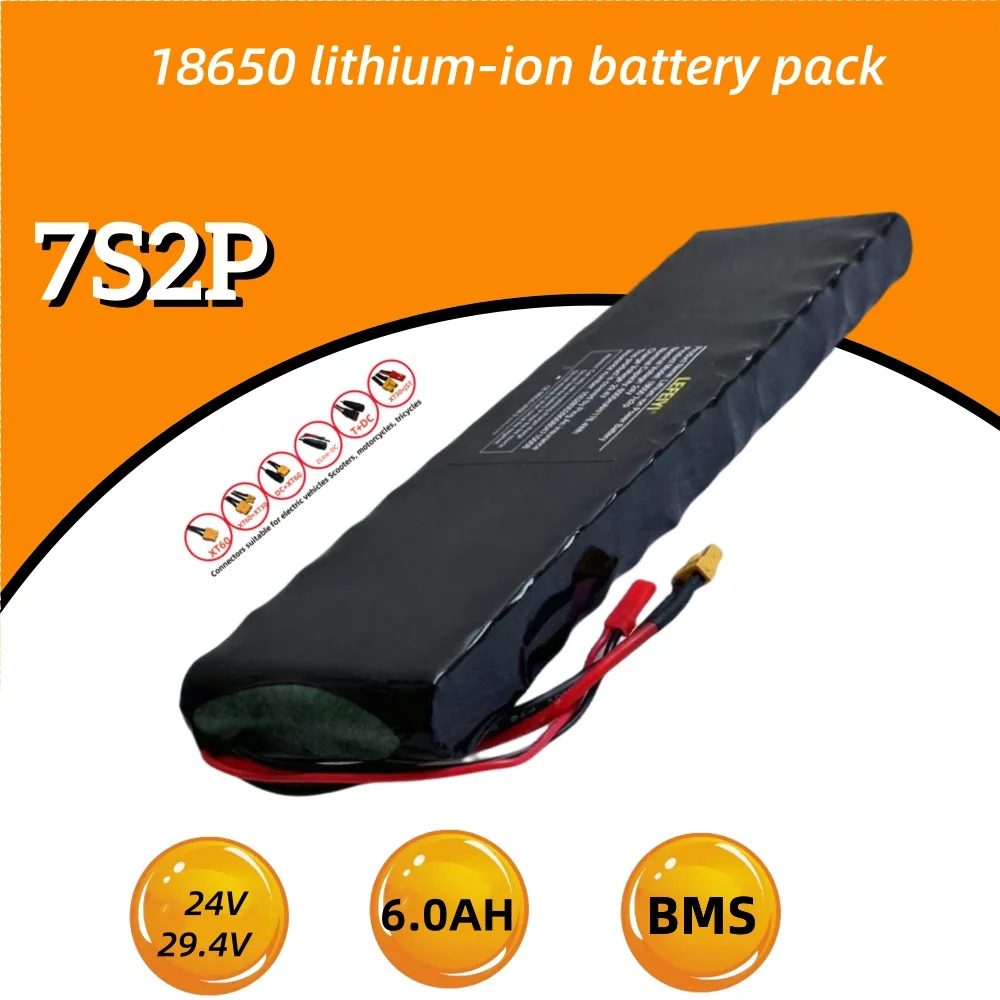 

6000mAh 18650 7S2P Li-ion rechargeable battery pack 25.2V suitable for battery replacement of 29.4V electric scooters
