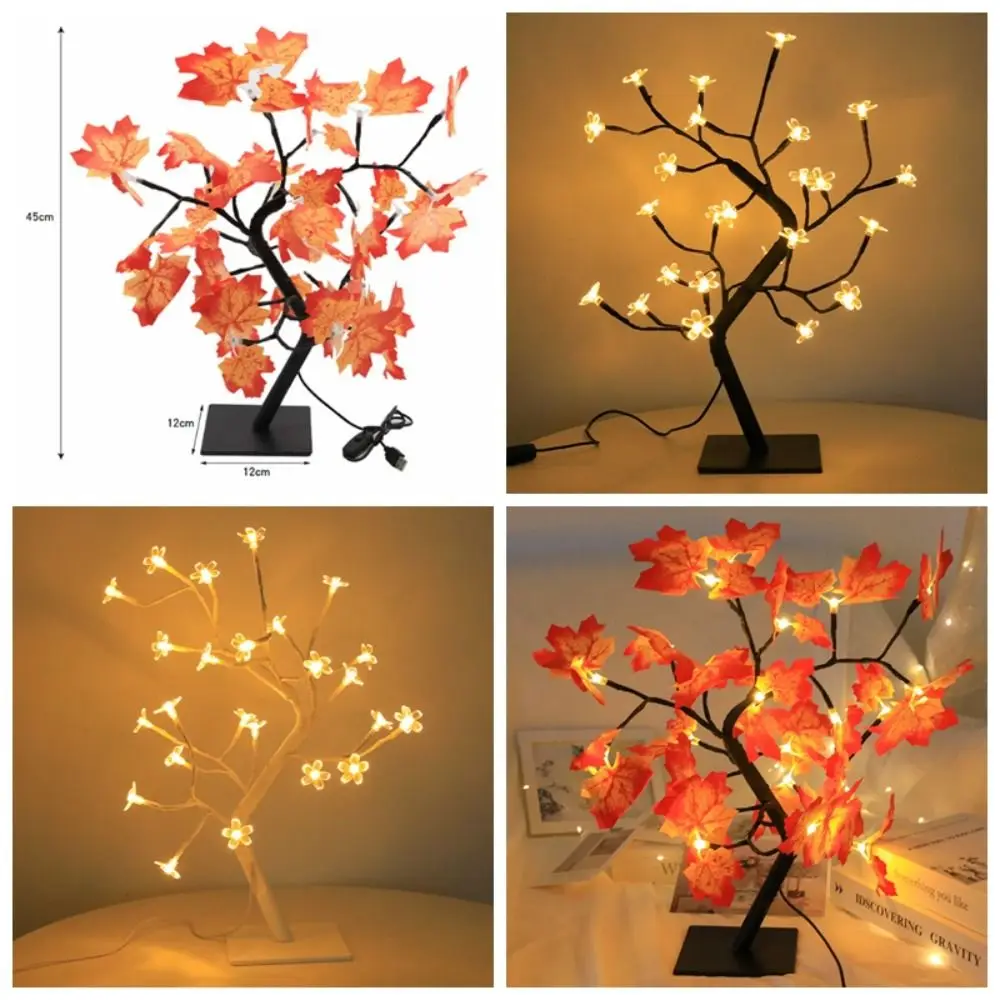 Imagem -06 - Usb Powered Cherry Blossom Tree Light Flor Artificial Árvore Bonsai Luz Noturna Criativo Atmosfera Requintada 24 48 Leds