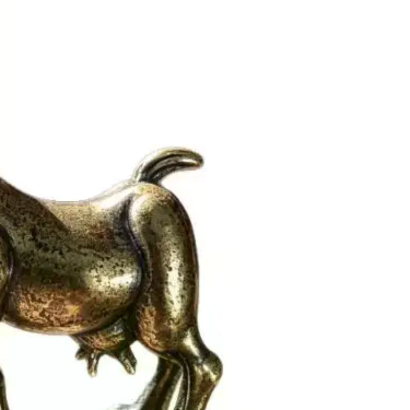 1Pcs Vintage Brass Goat Statue Retro Animal Sculpture Tea Pet For Home Office Decor Ideal For Collectors