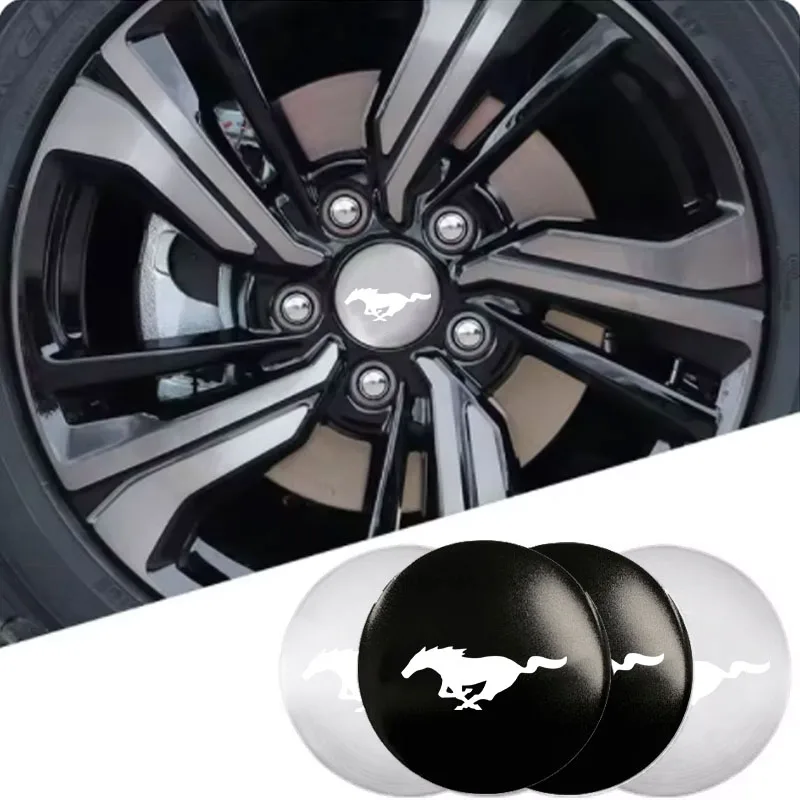 New Car 4pcs 56mm Styling Wheel Center Cap Hub Covers Badge Car Badge Emblem sticker Decal For Ford Mustang Car Accessories