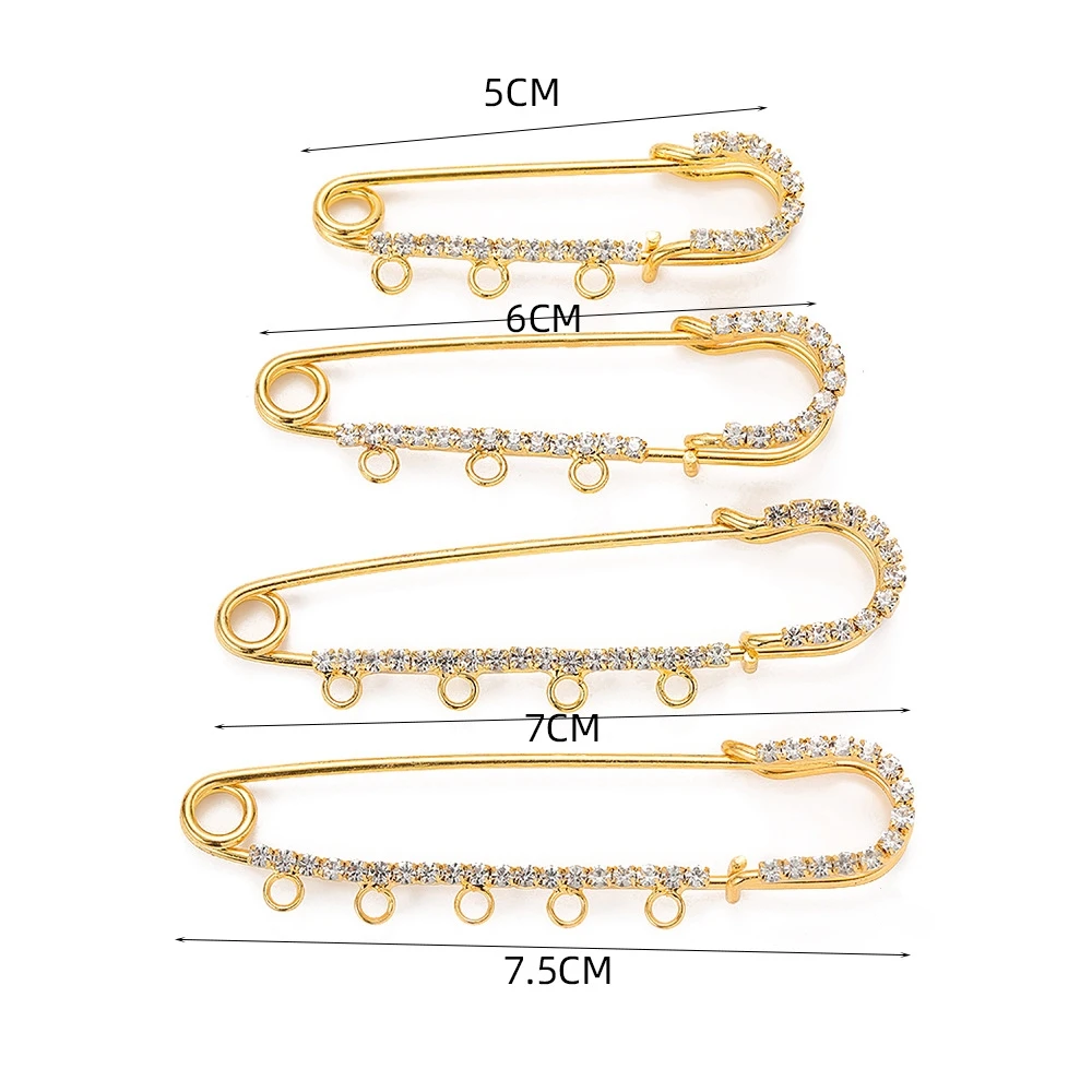 5 قطعة 50/60/70/75 مللي متر حجر الراين بروش دبابيس الأمان مع 3/4/5 حلقات DIY بها بنفسك الملابس البطانيات التنانير محبوك النسيج الحرف #3