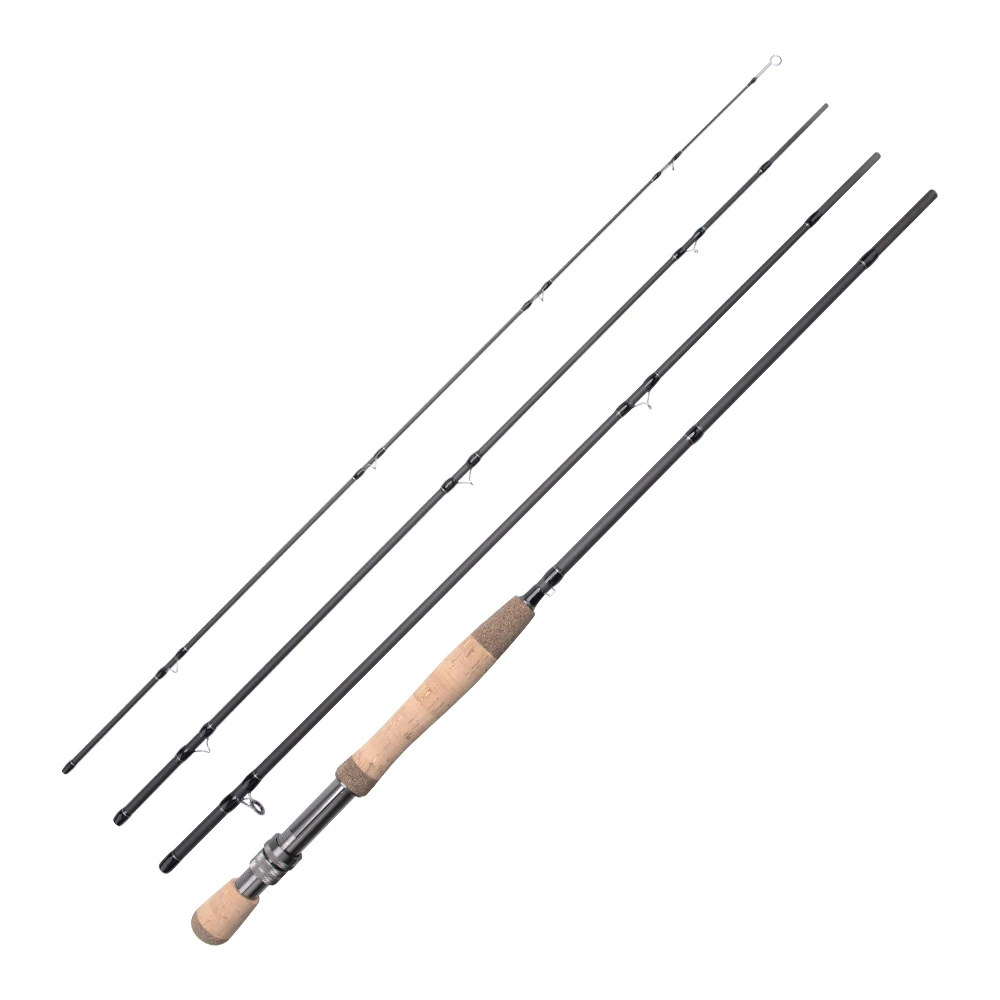 FISHINGFANS Lachsfischrute 9FT 2,7M 5/6 # Korkgriff 4-teilige Fliegenrute aus Kohlefaser für See und Fluss 36T – Detail 7