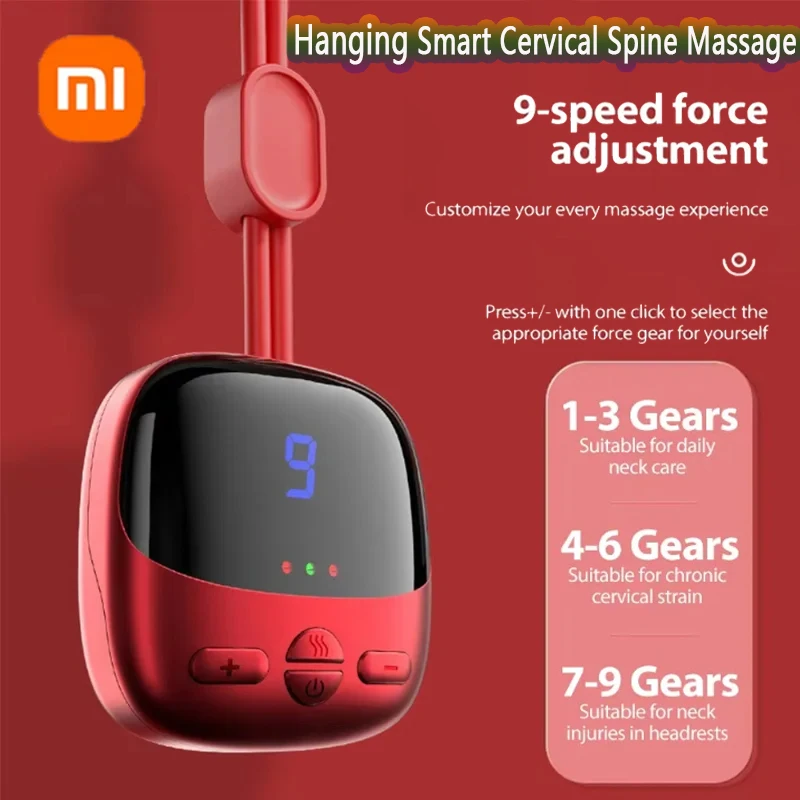 Xiaomi-masajeador de columna Cervical inteligente colgante, Protector de cuello portátil, múltiples modos de pulso, compresa caliente, cuidado, relajación, cuello y hombros