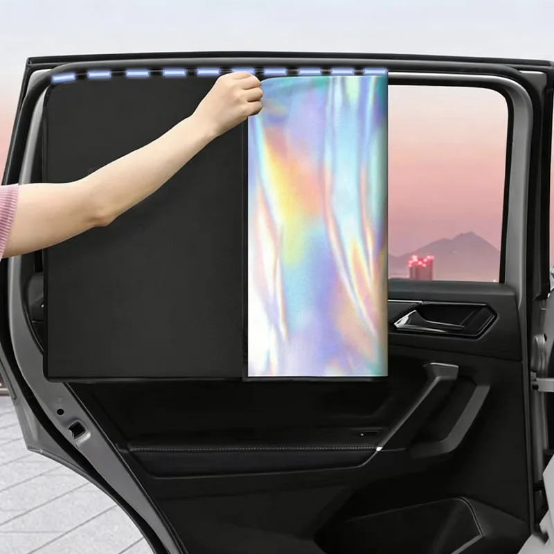

MOBIDEA Car Side Window Curtain Summer Cooling Car Sunshades UV Protector for Front/Back Window Car Styling Accessories