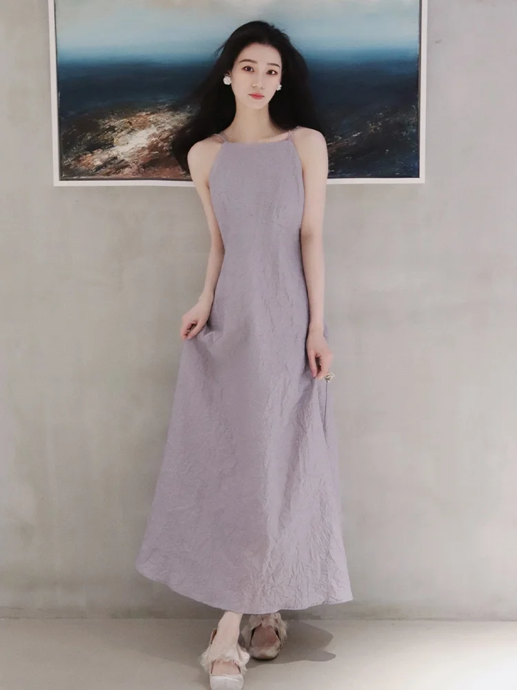 

Ele Summer Long Svel Women's Dr Beautiful Strapl Gown Korean Sle Casual Wear Pear ape Comfortable Fit