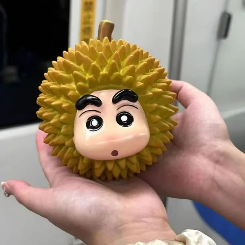 9cm Crayon Shin-chan Kawaii Anime Durian Nohara Shinnosuke Fruit Series Action Figures Doll Model Toys Collection Gift