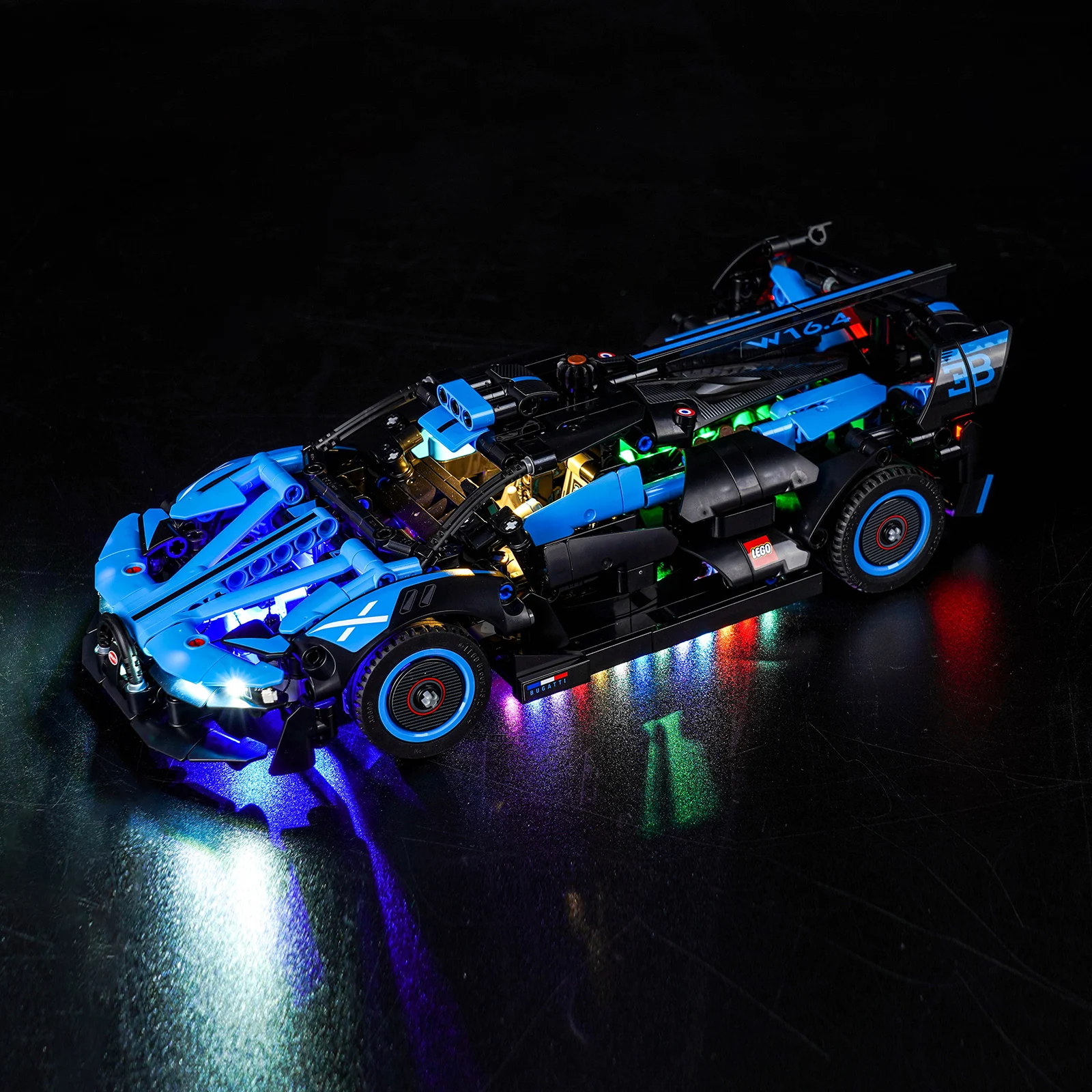 Lazishi LED Lighting For Diy 42162 Bugatti Bolide Agile Blue Building Blocks With Battery Case (Model Not Included)