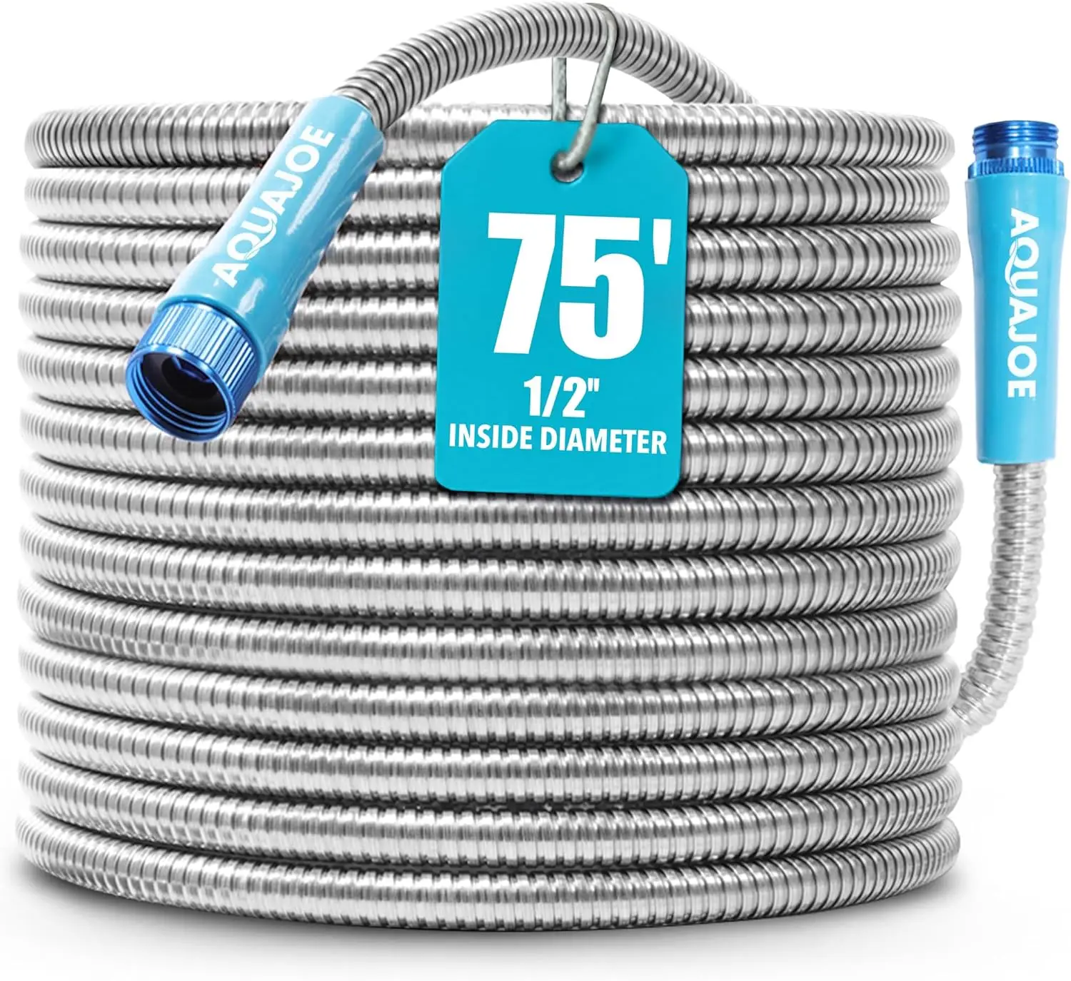 

Heavy-Duty 75-Foot Stainless Steel Garden Hose, Puncture-Proof and Kink-Free for Durable Outdoor Use