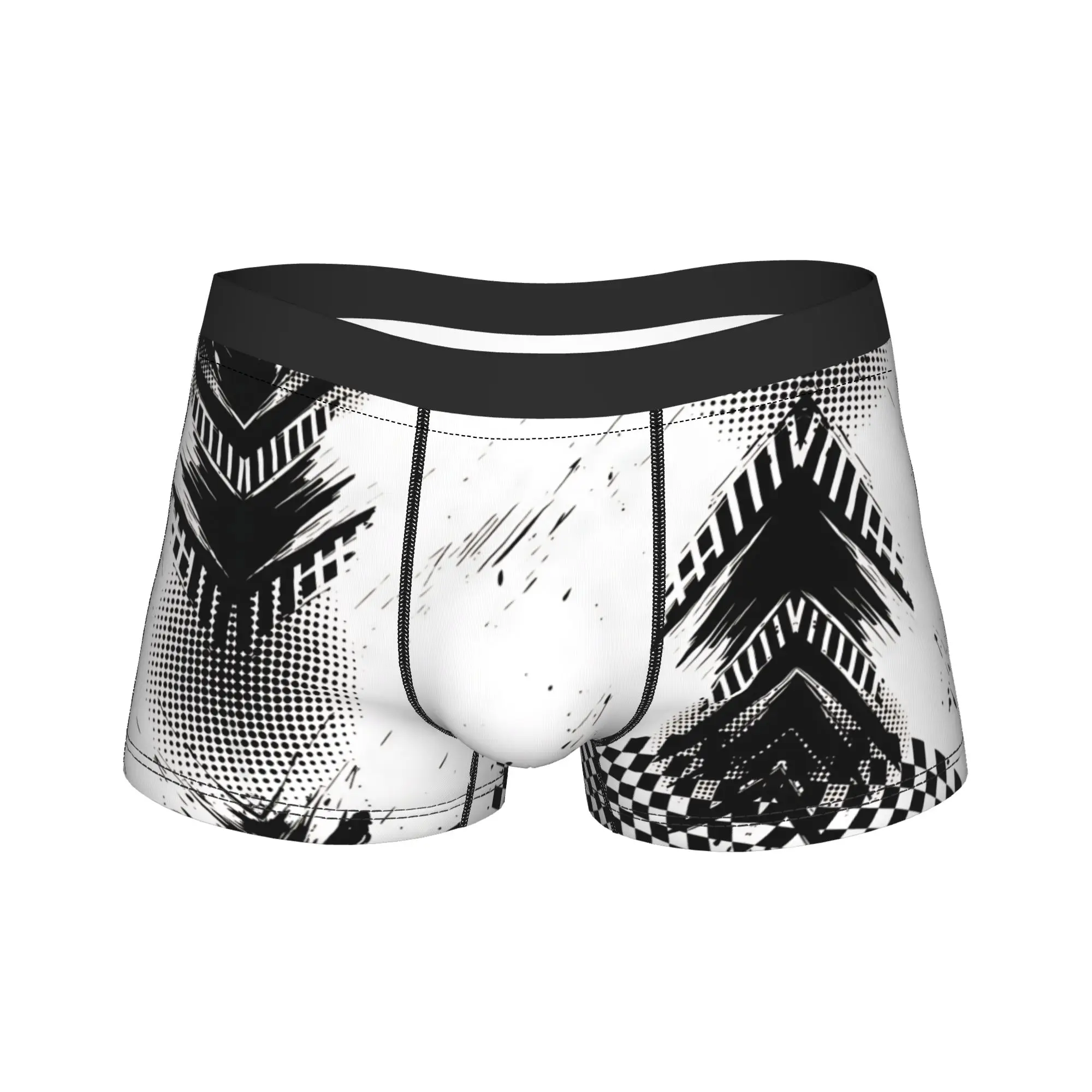 Racing Checkered Motor  (3) Boxer Brief  Underwear High Quality Men Comfortable Boxershorts Custom Large Size Panties