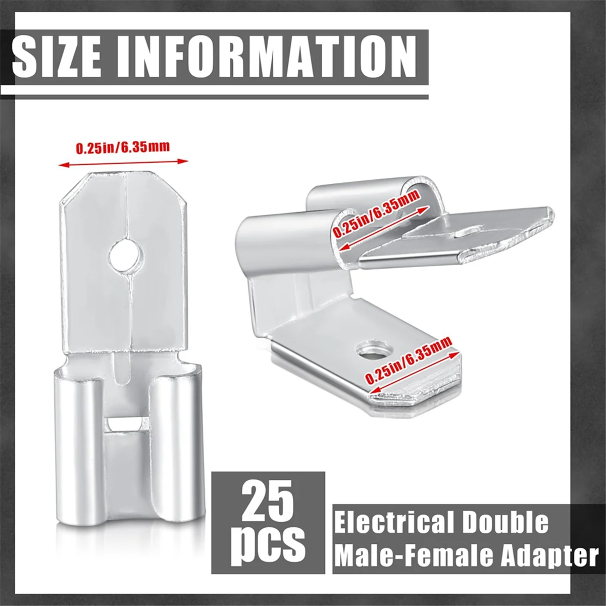 L67A Pro 25 Pcs Double Piggyback Spade Connectors,Female Male Quick Disconnect Piggyback Spade Crimp Terminals Assortment Kit