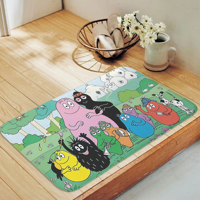 

Cute Doormat Entrance Door B-Barbapapas Kids Non-slip Floor Mat Corridor Carpet Kitchen Balcony Hallway Rug Slip-resistant
